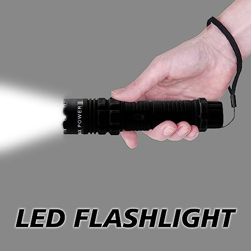 Fightsense Heavy Duty Flashlight Stun Gun For Women Self Defense - Rechargeable Batteries - Bright Led Flashlight With Three Modes For Men Or Women (Black) #TOP5