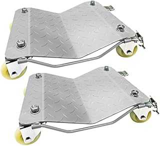 Wheel Car Dolly Set of 2 Heavy Duty Tire Car Skates 3000LBS Bearing Capacity for Moving Cars Silver