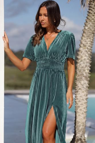 Image of Maxigerui Women's Velvet Maxi Dress Formal Dresses for Wedding Guest Dress