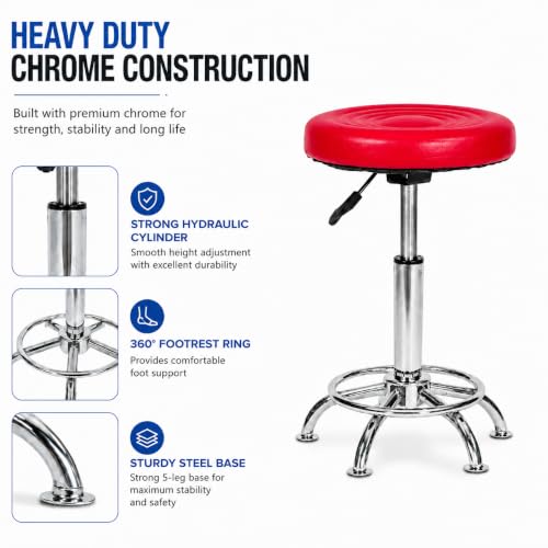Image of NGFC Doctor Stool with Adjustable Height || Sitting Stools for Home /Doctor /Medical /Salon /Warehouse /Garage (Red, Pack of 4)