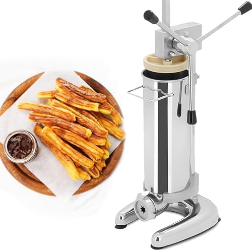 Lunauemaya Churrera Manual Profesional de Servicio Pesado de 2L/3L, Máquina Española para Hacer Churros, Prepara Auténticos Churros Crujientes   Ideal para Restaurante, Panadería y Uso Doméstico 2L