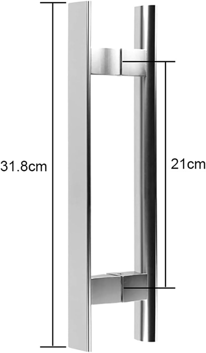 Gate Hardware Aluminum Alloy Handle,Bathroom Glass Door Push-Pull Handle Cabinet Wardrobe Door Handle for Home,Hotel,Office-3 Lengths(31.8×21cm)