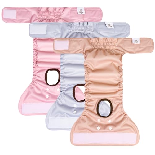 CuteBone Hundewindeln für Weibliche Welpen, Waschbar und umweltfreundliche Damenbinden Höschen für Ungeübte Welpen, Hunde in Hitze, Menstruation und Inkontinenz D61L-DE