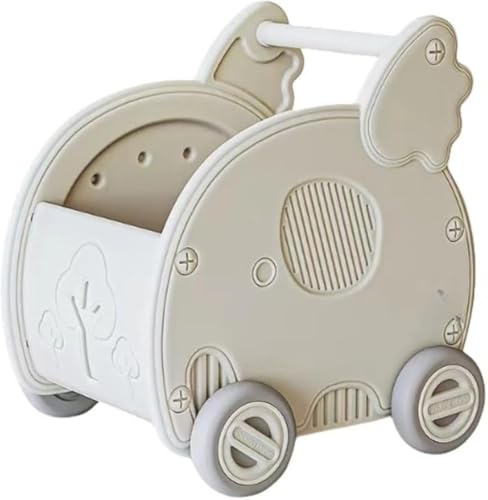 GEBYUI 子供用ショッピングカート スナック & おもちゃ収納キャビネット 家庭用トロリー 遊びと収納を両立 (白)