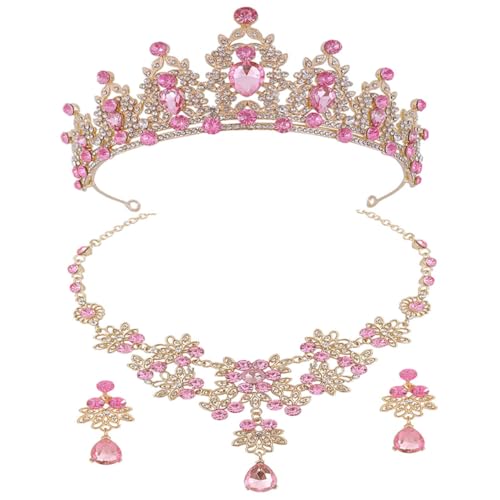 Collar de novia, pendientes y tiara de rhinestone: el regalo de bodas ideal