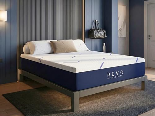 REVO Sleep 14-Inch Gel Memory Foam Mattress, Queen – Cooling Recovery Mattress for Athletes, Pressure Relief for Muscles & Joints, Contouring Support, Breathable Performance Sleep Surface