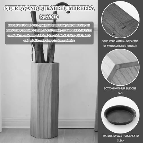 Porte-Parapluie pour Entrée Style Chinois Rétro avec Plateau