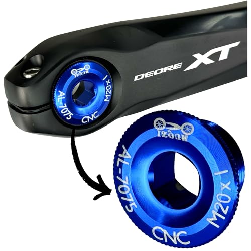F26 SL M20 x 1 Tuning Fahrrad Kurbelarm Kurbelschraube passend für MTB & Road Hollowtech II Kurbeln I Deore I SLX I XT I XTR I 105 I Ultegra I Dura Ace (Blau)