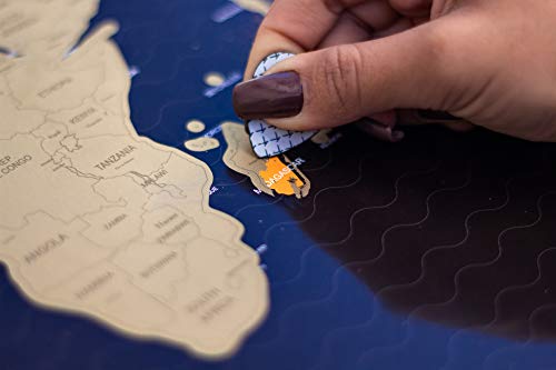 Mapa de Raspar Unlocked 82x60 de Raspadinha - Sem moldura Mapa Mundi de Raspar Mapa de Raspadinha