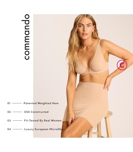 Image of commando Classic Half Slip | High-Waist Seamless Slip for Smooth Finish Under Dresses & Skirts | Weighted Hem Stays Put