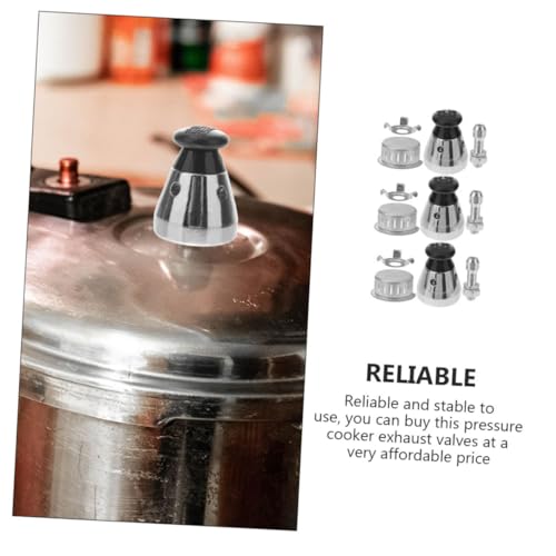 Accesorios para olla a presión ABOOFAN, juego de 3 piezas, válvulas de alivio y escape de aleación de aluminio, piezas de repuesto miniatura 3