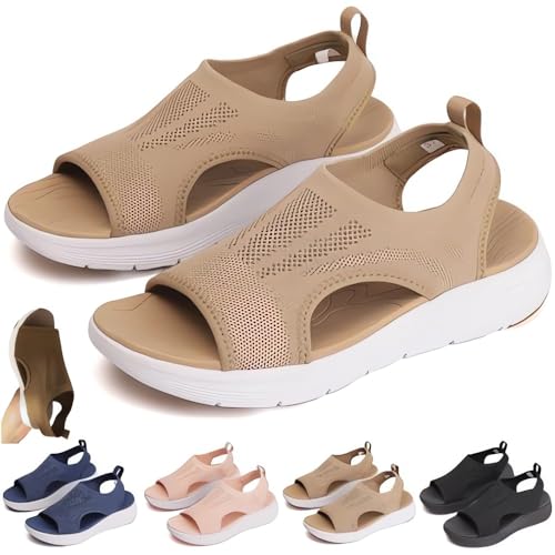 Women's Breathable Orthopedic Sandals - 2024 New Soft Shoes Go Walking Slip on Diabetic Foam Shoes, Arch Support Shoes Wide Width