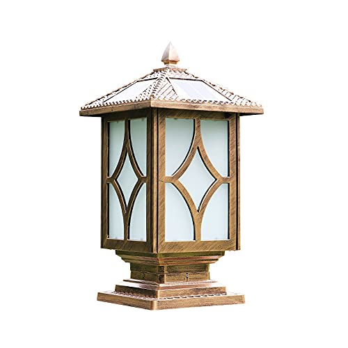 Lampada da Tavolo a Colonna Solare per Esterni, Lampada da Tavolo a Colonna con piedistallo Impermeabile IP55, Lampada da Giardino, Lampada da Giardino, Villa, Percorso Solare (Bronzo)