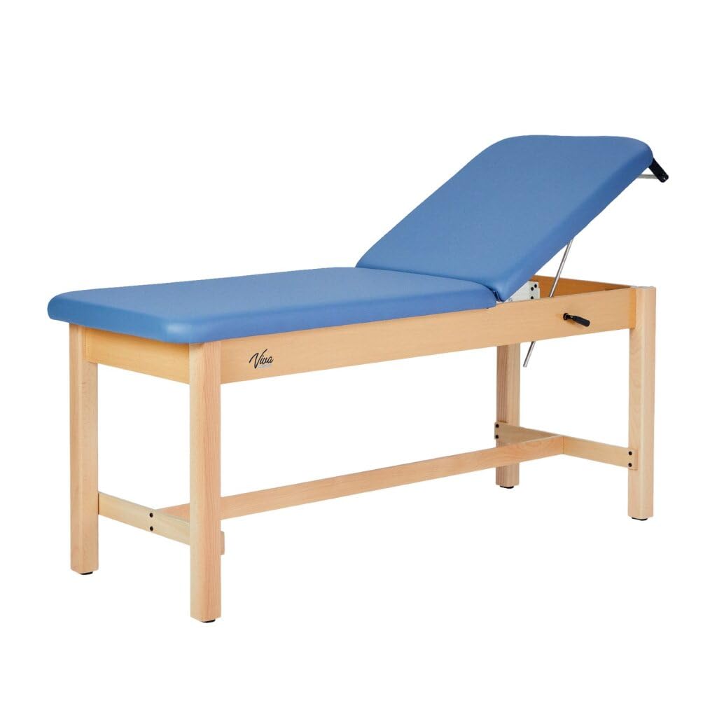 Vivacomfort Aristo H-Brace Tilted Treatment Table, 500 lbs Weight Capacity, Blue