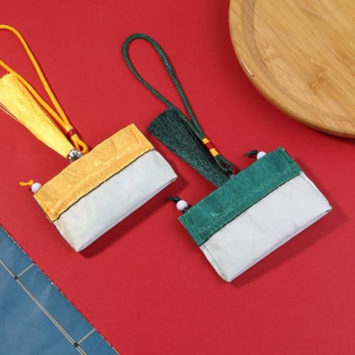 20 bolsas de saco chino de brocado de seda con cordón miniatura 4