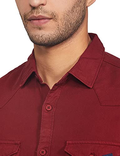 Image of Spykar Men's Solid Slim Fit Shirt