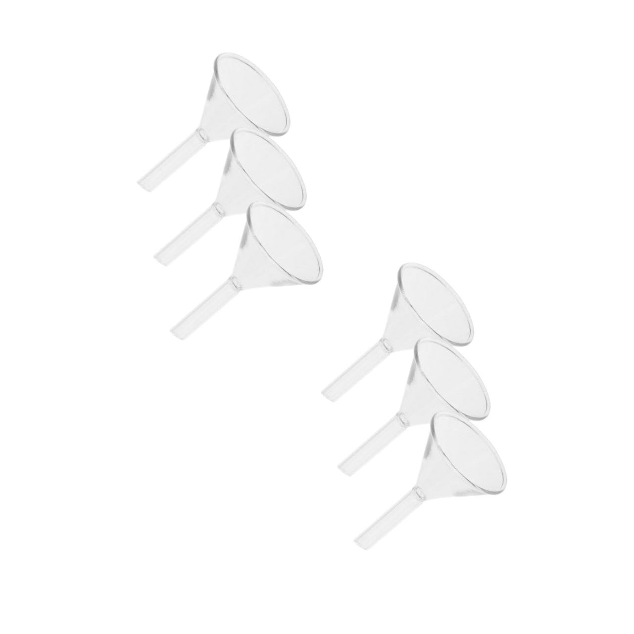 TIDTALEO 2sets Scientific Glass Funnel Wide Mouth Filter Funnel for Laboratory Large Sturdy Stem 40mm 3pcs*2