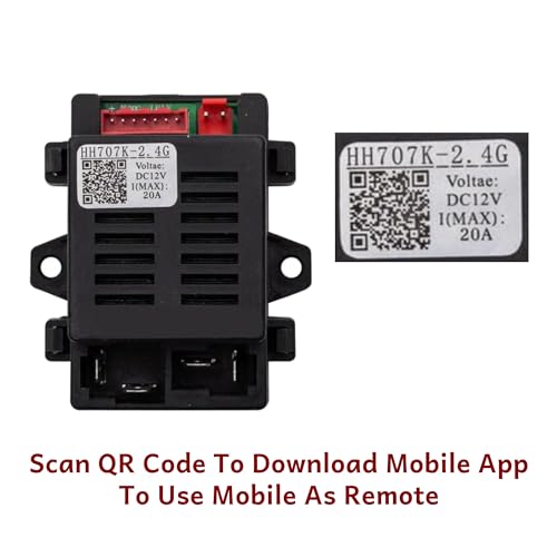 Image of J&J HH707K 2.4G Bluetooth Remote Control and Receiver for Kids Ride On Toys, 12V Control Box Motherboard Accessories for Jeep Car Wrangler Ride On Car Replacement Parts