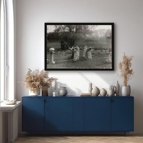Impression sur toile cercle de sorcières déco bureau cadre suspendu 20x30 cm