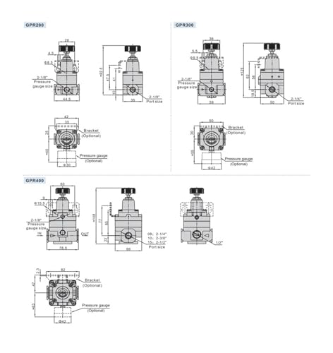 Régulateur de pression robuste GPR200 matériel pneumatique