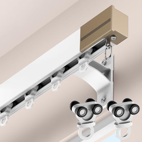 Rail de plafond robuste en aluminium pour tringles à rideaux réglables de 1 à 6 m (4 m) Système...