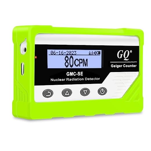 GQ GMC-SE Geiger Counter Radiation Detector Beta Gamma X-ray Portable Radiation Monitor Meter Digital Nuclear Radiation Dosimeter, Automatic Data Recording Device, Drop-Proof Silicone Case (Green)