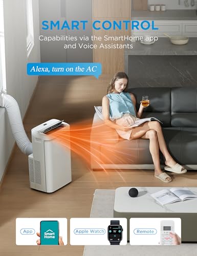 Image of Midea 14,000 BTU ASHRAE (10,000 BTU SACC) Portable Air Conditioner, Cools up to 450 Sq.Ft., with Dehumidifier&Fan mode&Heat, Control with Remote, Amazon Alexa&Google Assistant, Easy-to-use and Instal