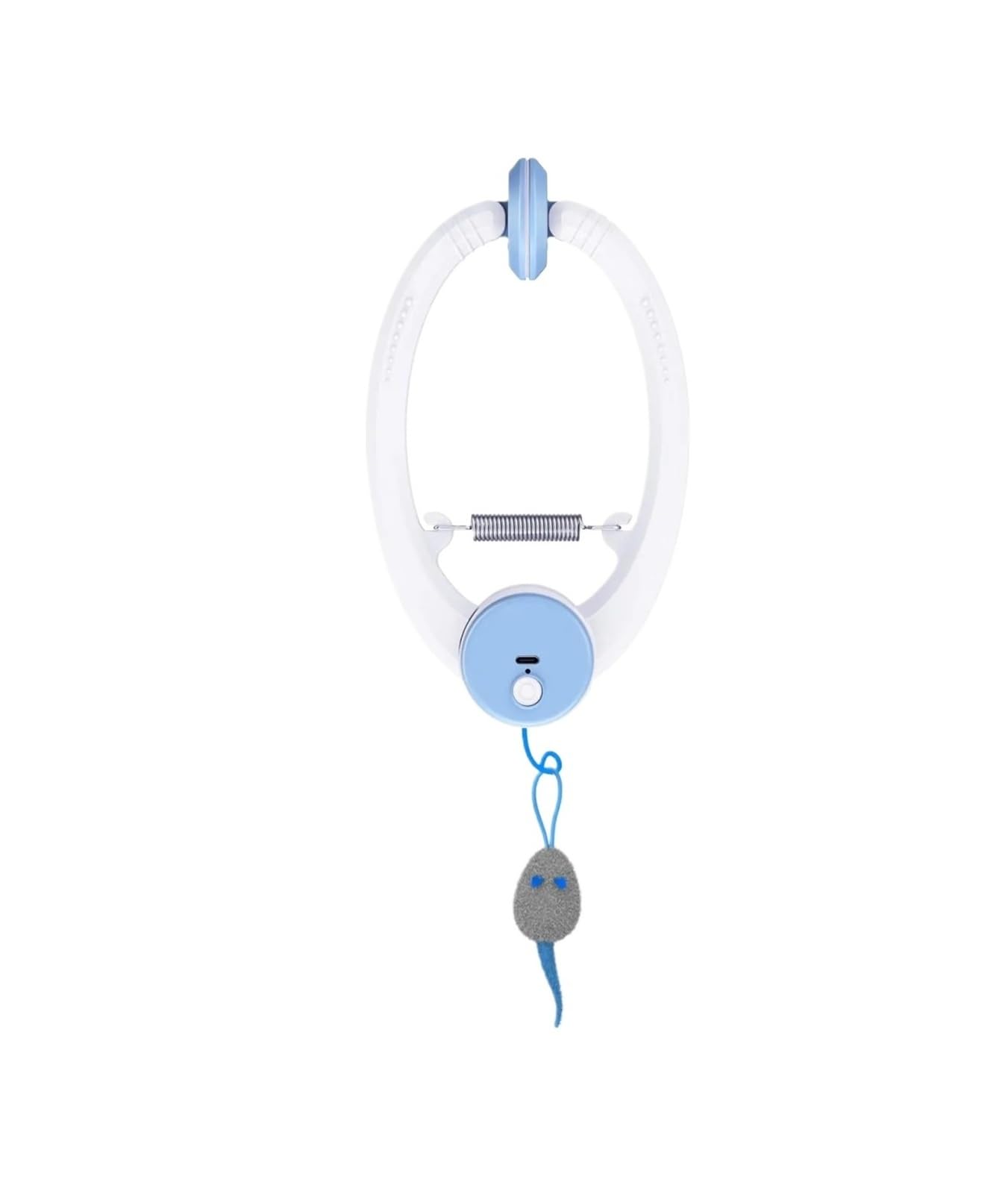 Juguete para gatos de rebote automático para colgar en la puerta, juguete retráctil con 3 ratones de hierba gatera, juguete interactivo para gatos de interior