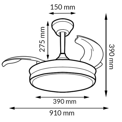 Ventilateur de plafond avec télécommande et minuterie White Thor LED