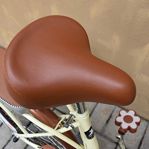 OMGPFR Fahrrad Universal Sattel Retro Vintage Braun Weiß Frühling Fahrradsatteltasche Fahrradsitz Wasserdicht Fahrradteile Zubehör Fahrradkissen Cover