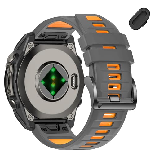 VELEYOK 26mm Watchbands Compatible With Garmin Fenix 8 Pro/Quatix 8 51mm/Fenix 7X Pro/7X/6X Pro/6X/5X Plus/5X/3 HR,Silicone Quick-Fit Strap for tactix 8 51mm/7 pro/Enduro 3 2/Descent Mk3i-51mm/Mk2i