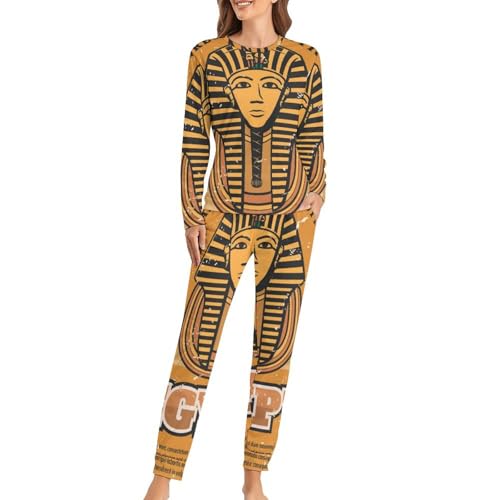 Pyjama femme Égypte pour ne plus avoir froid la nuit avec ce t-shirt manches longues et pantalon