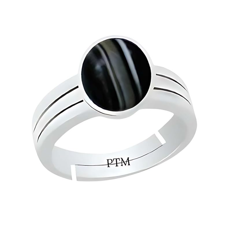 PTM Natural Sulemani Hakik 3.25 to 10.25 Ratti or 3.00 to 9.50 Carat Astrological Certified Gemstone Pure Sterling Silver/925 bis Hallmark Adjustable Ring for Men Women
