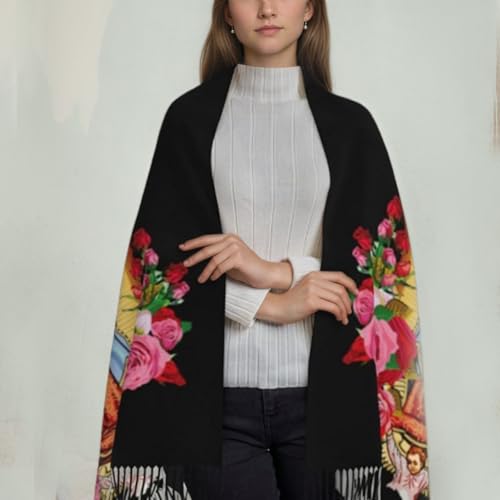 Virgin Mary Shawl Wrap For Women Soft Scarf Blanket Virgen De Guadalupe Gifts2