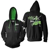 Ripple Junction One Piece Men's Full Zip-Up Hooded Sweatshirt Roronoa Zoro Pirate Hunter Anime Fleece Hoodie 3XL Black