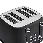 Amazon Basics 4 Slice Toaster, With 6 Browning Settings, Extra Wide Slots For Bagels and Special Breads, Removable Easy-to-Clean Crumb Tray, Cancel/Defrost/Bagel Buttons, 1600W, Black - Image 2