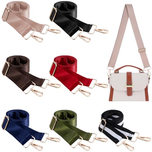 7 Pcs Wide Shoulder Purse Strap Replacement Shoulder Crossbody Straps Adjustable Belt Canvas Bag Crossbody Handbag for Women (7 Colors)2