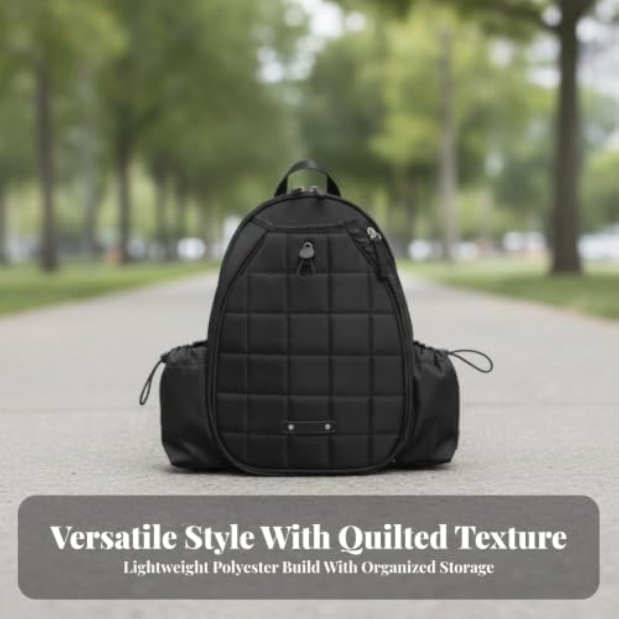 Lightweight Quilted Pickleball Backpack, Compact Design