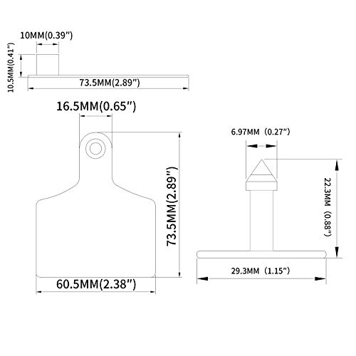 100 conjuntos de etiquetas de orelha de gado, brinco numerado de TPU de plástico para identificação