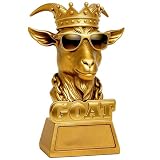 YUJUE Goat Trophäe, 16,3 cm, lustiger Greatest of All Time Pokal, G.O.A.T Greatest of All Time Trophäe für Fantasy-Fußballmeister, Büro-MVP, Mitarbeiteranerkennung, Boss & Kollegen, Gewinner & Gag