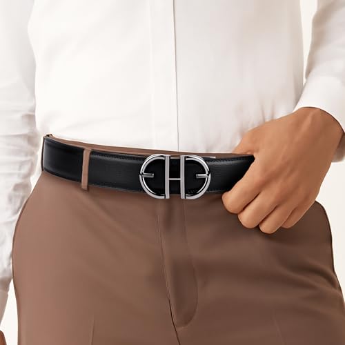 Image of Genuine Leather Belt for Men Formal & Casual Wear - Belts for Men Leather Original, Durable Buckle - Belt for Man - Gift for Husband, Father, Friend