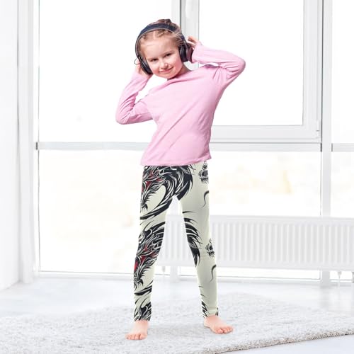 Girls Leggings Dragon Face Roaring with Red Eyes Toddler Girls Clothes Leggings for Girls Toddler Girls Leggings 3-4T4