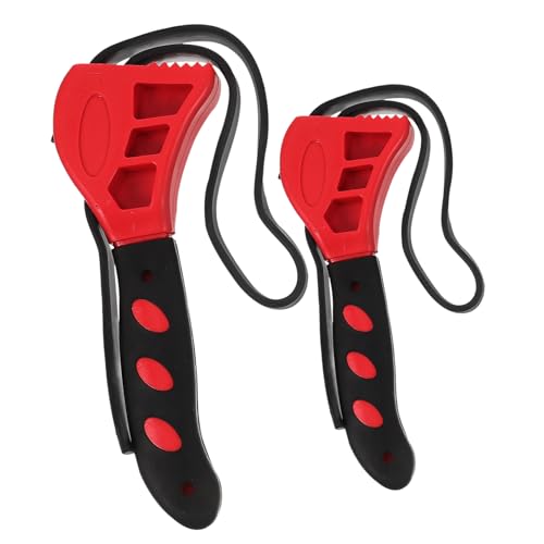DOITOOL 2pcs Adjustable Rubber Strap Wrench Bottle Opener Versatile Tools for Jars Bottles Auto Repairs Durable Flexible Multifunctional Wrench Openers