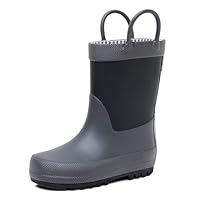 RAINANGEL Toddler Rain Boots with Easy-On Handles, Waterproof, Premium Natural Rubber, Lightweight, Flexible with Traction for Kids