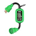 EyGde 4 Prong 30Amp to 30 Amp Twist Lock Adapter, RV/Generator NEMA L14-30P to L14-30R, 5000J Surge Protector with Circuit Analyzer, Extension Cord with LED Indicator for Trailer Campers