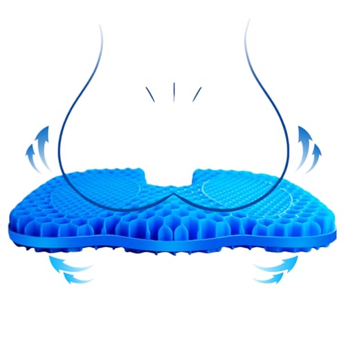 Cojín del asiento de gel de gel frío: almohadilla de asiento de alivio de presión ergonómica, almohada de trasero fresco | Collos de conducción cómodo para automóviles, comodidad de viaje largo, uso d