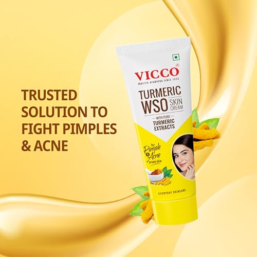 Image of Vicco Turmeric WSO Cream | Ayurvedic skin repair cream | Daily skincare for glowing skin I Fights Pimple & Acne | 15gm | Pack of 2