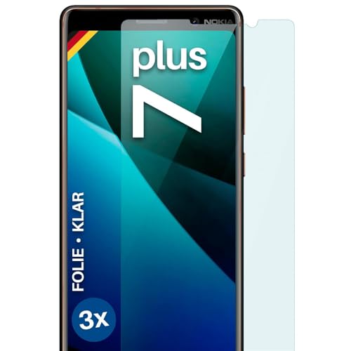 moex für Nokia 7 Plus Schutzfolie Bildschirmschutz Folie Ultra-klar HD 0,2 mm kompatibel mit jeder Hülle, Anbringen ohne Blasen, Handyfolie Extra Kratzfest, FlexProtect 3 Stück