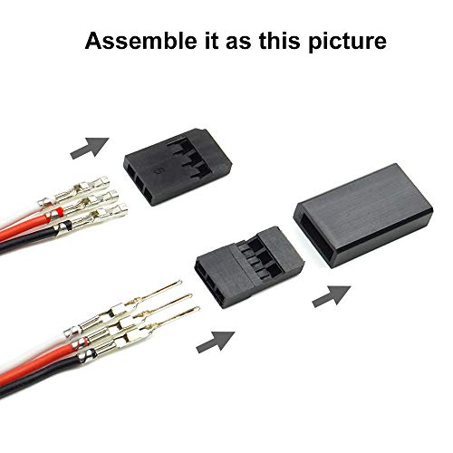 Elechawk 78908 30 Sets Servo Plug Male Female Connector Crimp Pin Kit Compatible Futaba thumb #3