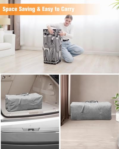 Image of Veraste Foldable Baby Playpen with Gate, Extra Large Collapsible Play Yard for Babies & Toddlers, Portable Travel Playpen, Baby Activity Center for Indoor & Outdoor Use (Grey 51 inchx51 inch)
